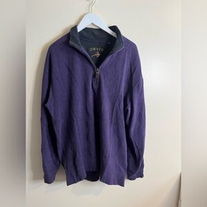 Orvis Men's Deep Purple Zip-Up Sweater